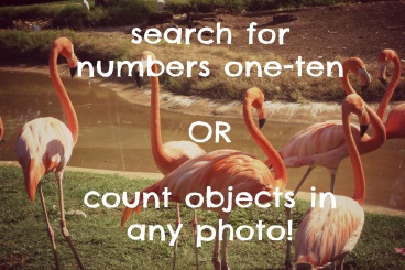 Search for numbers one-ten, or count objects in any photo!